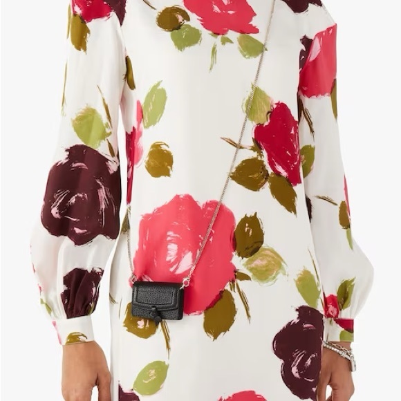 KATE SPADE Black Pink Floral Rose AirPod PRO Chain Crossbody Bag Case - Picture 7 of 14